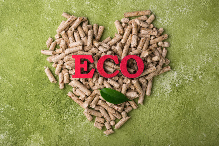 Eco fuel wooden pellets with firewood